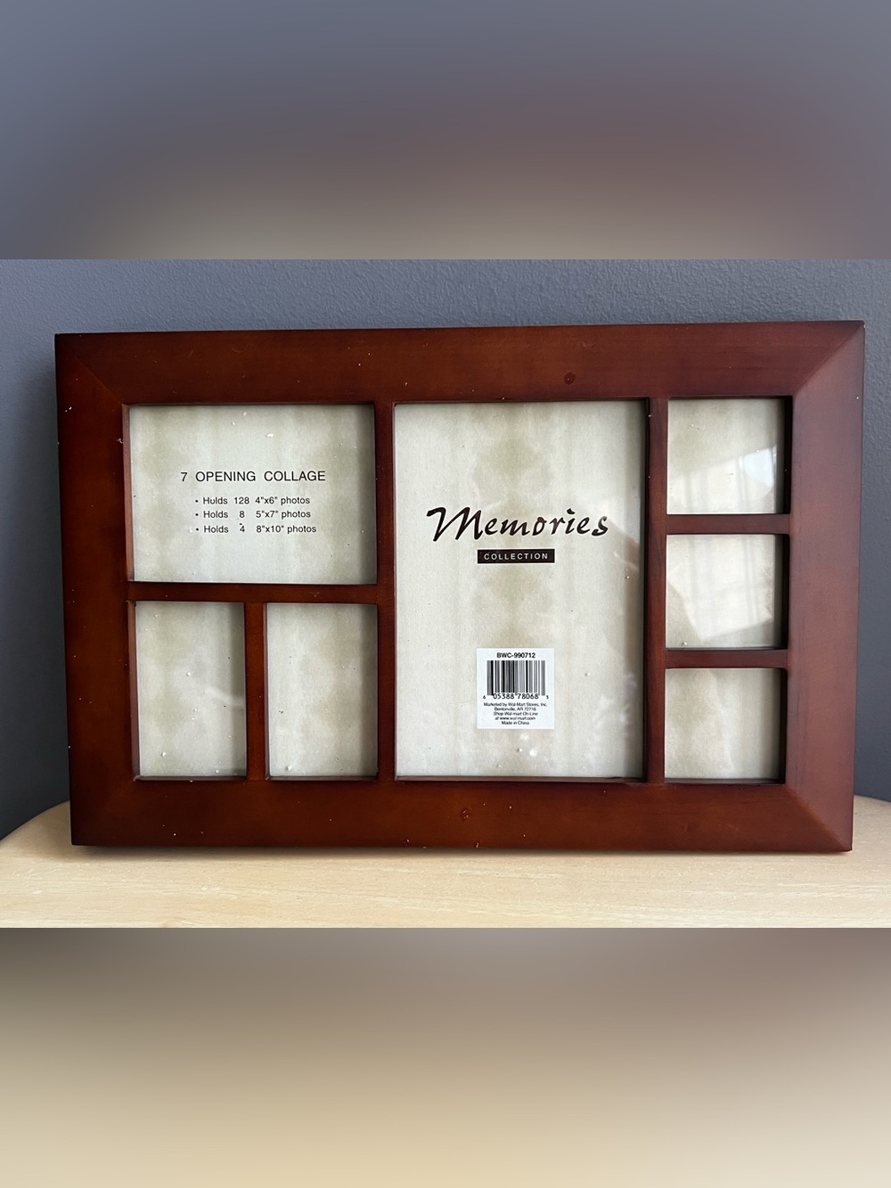 Wooden Photo Album Displays 7 Collage Photos and 140 Photos inside the Album